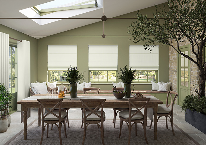 Atina (Blackout), Pure Ivory - Twist&Fit Roman Blind - Image 8